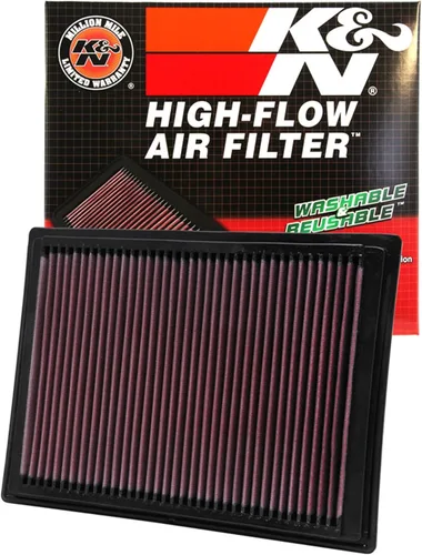 Vista 10 de K&N Filtro de aire de motor de vida útil Dryflow: sintético seco, lavable, filtro de repuesto: compatible con camiones y SUV V8 Ford/Lincoln