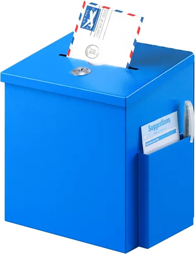 Vista 13 de xydled Caja de sugerencias con cerradura montable en pared de metal para donación/boleta/votación/colección/caja de depósito de llaves con 50
