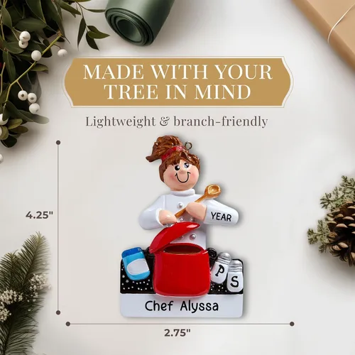 Vista 4 de Adorno de cocina personalizado 2026 Personalizado 24h, adornos de Navidad grabados con láser para árbol Regalo de recuerdo personalizado