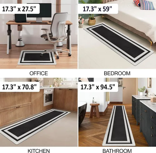 Vista 6 de Tapetes antifatiga para suelo de cocina, tapetes acolchados antifatiga de cocina de 17.3 x 27.5 pulgadas, impermeables, antideslizantes, de pie