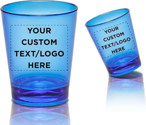 Vista 7 de Vasos de chupito de plástico translúcidos personalizados de 1.5 onzas, juego de 10/50/100 unidades, acrílico, ideal para regalos de cumpleaños