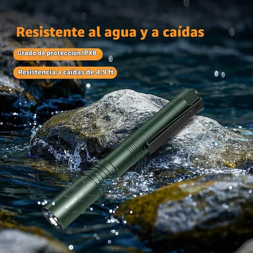 Vista 3 de VTIGER T2A - Linterna compacta EDC de 1500 lúmenes de alto, linterna LED recargable AA, superbrillante, pequeña, táctica, con bolsillo, con imán
