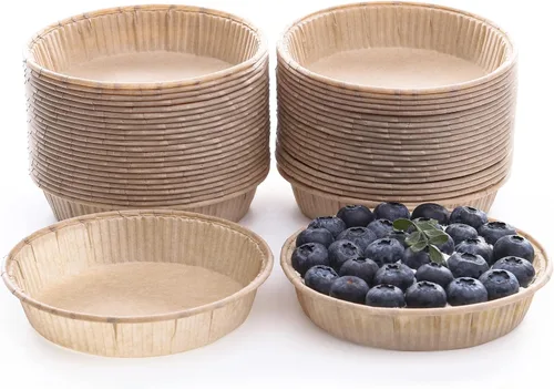 Vista 8 de Bake Choice - Juego de 200 mini moldes de papel para tartas de 4 pulgadas, desechables Non-stick, Unbleached, Mini Quiche Pans,Oven safe