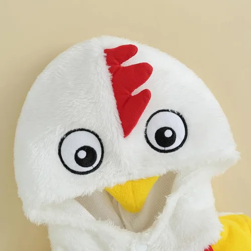 Vista 6 de Disfraz de Halloween para bebé, niño y niña, divertido disfraz de pollo con capucha