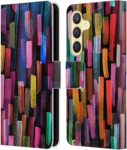 Vista 73 de Head Case Designs Officially Licensed Ninola Brushstrokes Black Summer Patterns Leather Wallet Case Compatible with Samsung Galaxy A07 4G