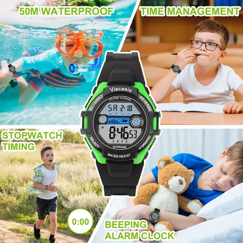 Vista 3 de Kids Digital Watch for Boys Girls, Waterproof LED Colorful Lights Sports Watch Suitable for 5-17 Years Old Teenagers (with Gift Box)