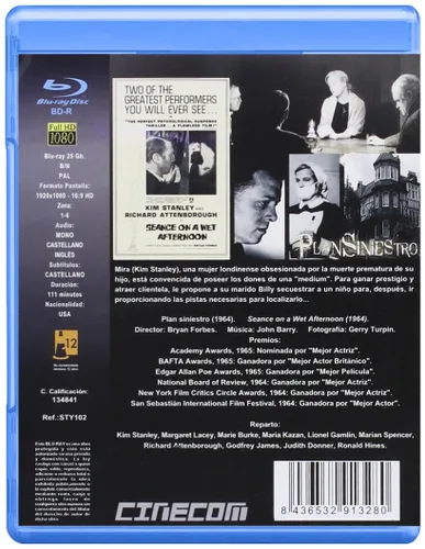 Vista 2 de Seance on a Wet Afternoon (1964) Blu-Ray, Reg.ABC Import - Spain