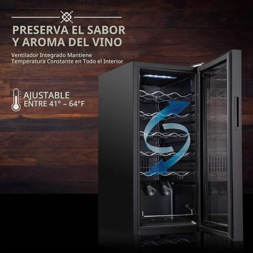 Vista 6 de Ivation Refrigerador de vino con compresor de 18 botellas con sistema de refrigeración de control inteligente de aplicación Wi-Fi Refrigerador