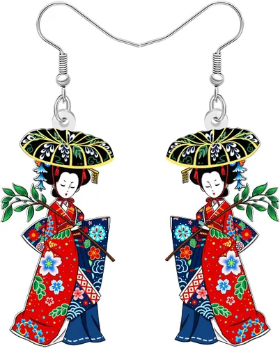 Vista 61 de DUOWEI Aretes de acrílico estilo japonés con diseño de anime para muñeca, colgantes, joyería para mujer