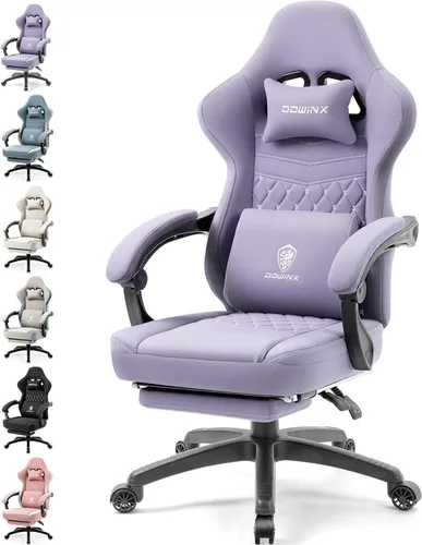 Vista 11 de Silla de juegos Dowinx con tela transpirable, silla de computadora con colchón de resorte de bolsillo, silla de oficina cómoda con almohadilla