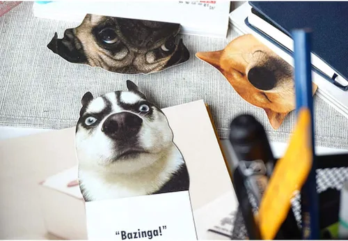 Vista 3 de 3 marcadores de libro de perros y gatos, marcadores divertidos de libros de perros y gatos, marcadores divertidos de páginas para niños y adultos
