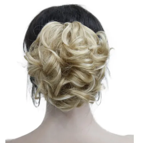 Vista 8 de Wiginway Cola de caballo de pelo para mujer, extensiones de cabello ondulado con clip, color marrón dorado rojizo claro # 12 Marrón dorado rojizo