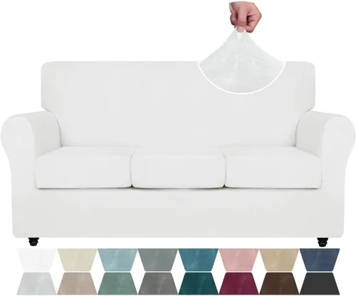 Vista 75 de ZNSAYOTX Fundas elásticas para silla de terciopelo de lujo con brazo, 2 piezas, para sala de estar, funda gruesa y suave, antideslizante, protector