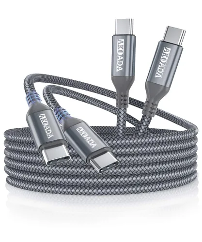 Vista 13 de AkoaDa Cable USB C a USB C de 100 W de 10 pies, 2 unidades, cable de carga rápida USBC de 5A para iPhone 17, 16, 15 Pro Max, Galaxy S25 FE S25 Ultra