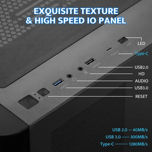 Vista 7 de darkFlash ATX Mid-Tower Estuche para PC Gaming, Enchufe Trasero BTF para Placa Base, con 4 Ventiladores ARGB Estuche para Computadora, Vidrio Curvo