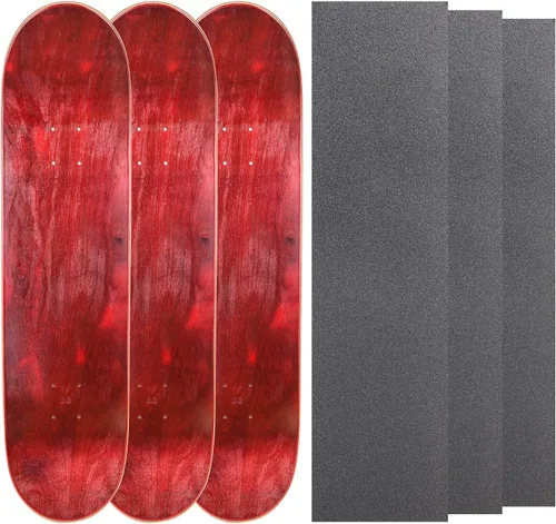 Vista 25 de Cal 7 Tablas de patineta de arce en blanco con cinta de agarre (paquete de 3, combinaciones)