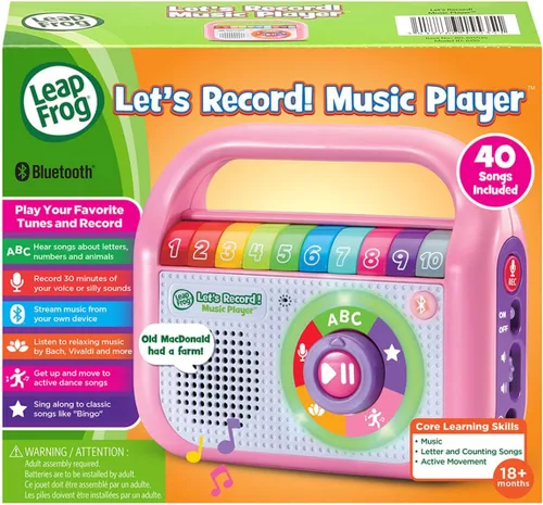 Vista 7 de LeapFrog Let's Record! Reproductor de música, Rosa