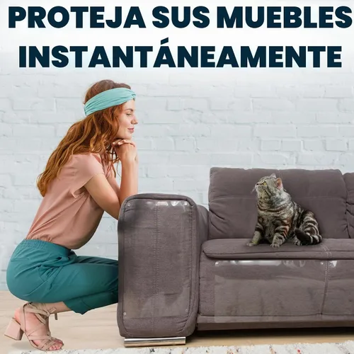 Vista 4 de Protector Anti Arañazos para Muebles de FixZilla, Juego de 6 Protectores de Sofá contra las Garras de los Gatos – Detergente de Arañazos y Protector