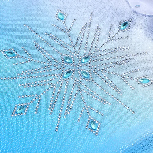 Vista 7 de EQSJIU Ballet Leotard with Tutu Skirt for Girls Dance Gymnastics Toddlers Sparkly Snowflake Party Dress Outfit Kids