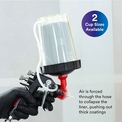 Vista 4 de 3M PPS 2.0 H/O - Vaso de presión con manguera de aire, 26124, grande, 28 onzas, uso con pistola de pulverización 3M Accuspray HGP para pinturas