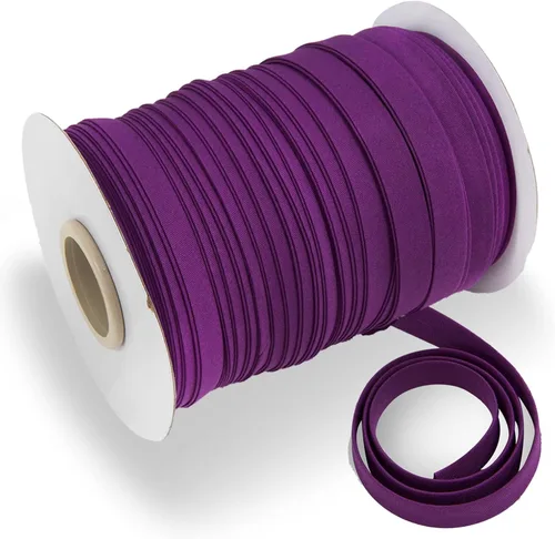 Vista 38 de Cinta al bies de doble pliegue de 1/2 pulgada, cinta al bies de doble pliegue de 55 yardas, carrete continuo a granel para coser ropa, acolchado