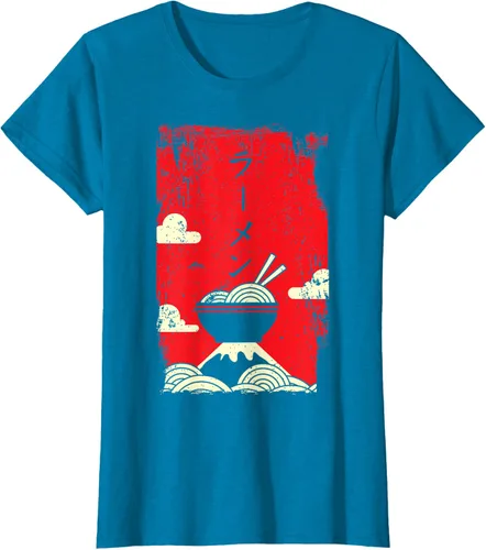 Vista 92 de Ramen Noodles Camiseta de arte japonés, Negro