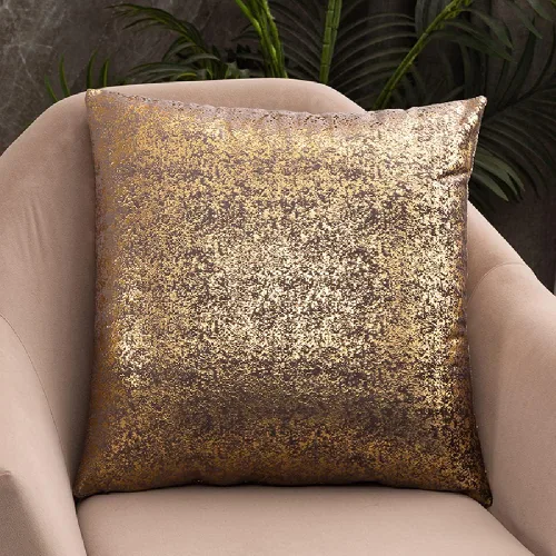 Vista 9 de Deeprove Funda de almohada oblonga de 12 x 20 pulgadas, estampado metálico de ambos lados con lámina dorada brillante, decoración de terciopelo Beige