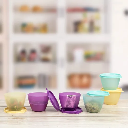 Vista 5 de Tupperware Recipiente de plástico - 13.5 fl oz, 6 piezas, multicolor