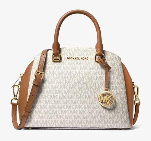 Vista 4 de MICHAEL Michael Kors Maxine Medium Logo Cuero Dome Satchel
