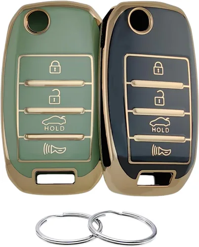 Vista 8 de REPROTECTING Funda para llavero de TPU Compatible con Hyundai Accent Elantra Genesis Sonata Kia Forte Forte5 Optima Rio Rondo Sorento Sedona Soul