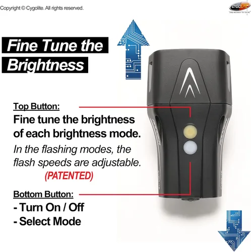 Vista 4 de Cygolite Ranger 2000, 1800, 1500 Lumen Endurance Bike Lights - Ultra High Run Time, 9 Light Modes, Fine Tuneable Brightness, IP67 Waterproof, USB