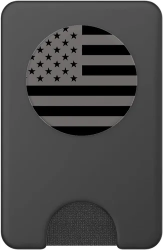 Vista 2 de PopSockets PopWallet de bandera estadounidense negra para MagSafe