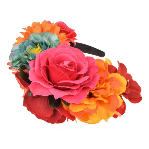 Vista 2 de Vividsun - Diadema con diseño de flores mexicanas para disfraz, Gratis