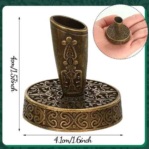 Vista 3 de Bolígrafo de plumas y soporte de bolígrafo de metal vintage, tinta negra, pluma de plumas vintage con 5 piezas de repuesto para boda, firma