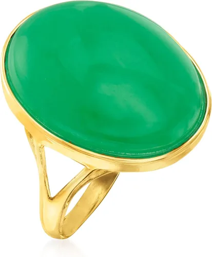 Vista 3 de Ross-Simons Jade Ring in 14kt Yellow Gold