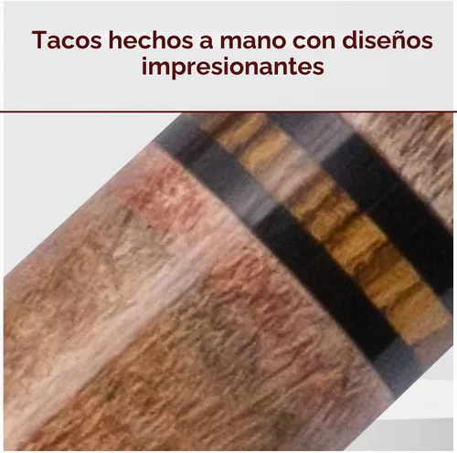 Vista 2 de Meucci Taco de billar – Madera natural con tinte de arco iris – Taco de billar con antebrazo de arce, mango de madera maciza, puntas de taco de alto