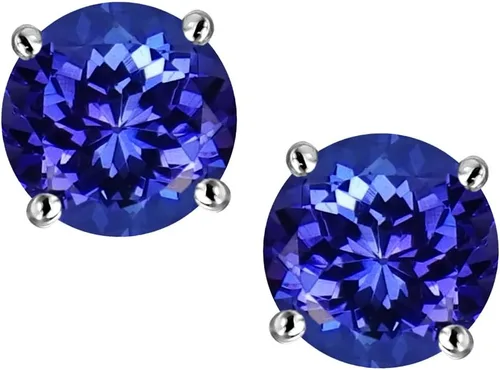 Vista 5 de Star K Sterling Silver Round 7mm Simulated Yellow Sapphire Earrings Studs Ópalo creado