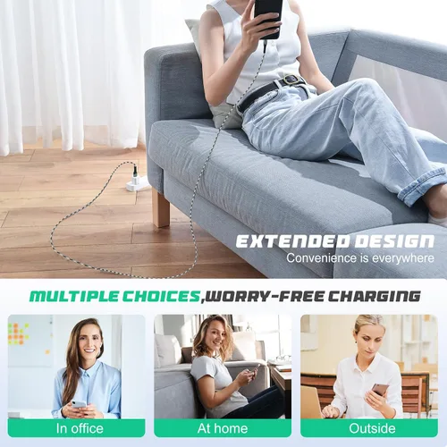 Vista 5 de AGOZ Paquete de 2 cables USB C de 6 pies de carga rápida compatibles con iPhone 17 Pro Max, 17e, iPhone Air, iPhone 16, iPhone 16 Pro, iPhone 15 Pro