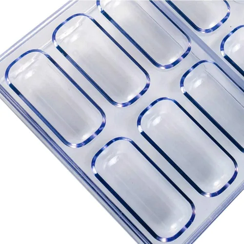 Vista 3 de Molde de chocolate para caramelos, molde para hacer 18 caramelos transparentes en forma de diamante, utilizado para decoración de pasteles caseros