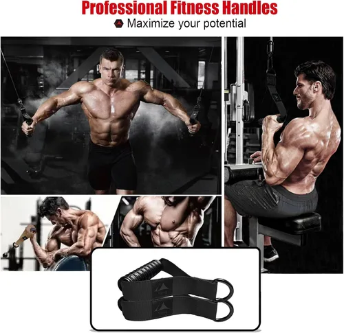 Vista 7 de Heavy Duty Gym Workout Handles Attachment for Cable Machine,Resistance Band,Pulley System Home Exercise Equipment, Comfortable and Stronger Grip