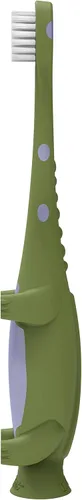 Vista 9 de Dr. Brown's Cepillo de dientes para niños pequeños, dinosaurio, verde, paquete de 1