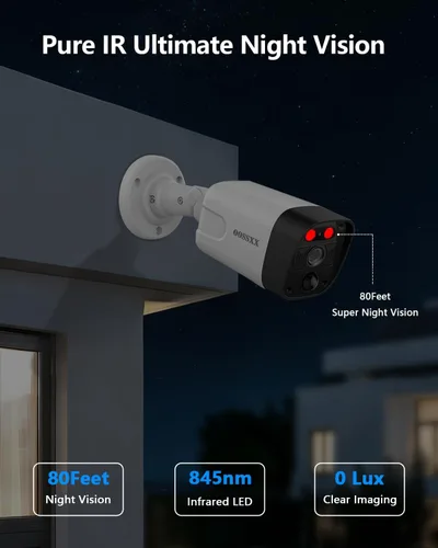Vista 8 de Cámara de seguridad PoE complementaria 4K 8MP para sistemas PoE NVR, cámara de expansión IP bala, gran angular de 130°, audio de 2 vías, detección