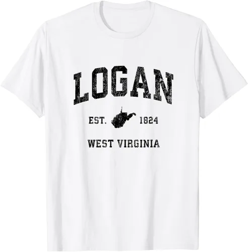 Vista 15 de Logan West Virginia WV - Camiseta deportiva clásica negra, Gris