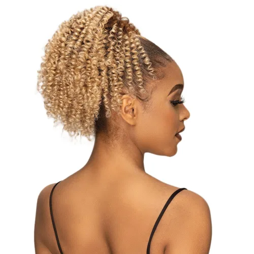 Vista 7 de Janet Collection Remy Illusion - Extensión de cola de caballo – Extensiones de cabello con cola de caballo en espiral de 10.5 pulgadas – Mezcla