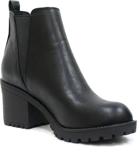 Vista 5 de Soda ORIGAMI BOTINES DE MUJER SUELA DE TACÓN MEDIO DE MODA CON GORE ELÁSTICO DOBLE