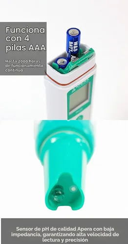 Vista 7 de Apera Instruments, Medidor de turbidez portátil LLC-AI481 TN400 y kit de probador de pH impermeable AI209 Serie Valor PH20, precisión de pH ± 0.1