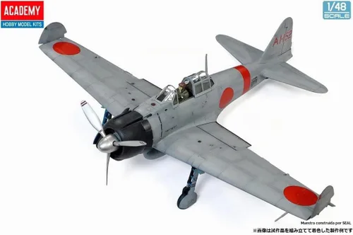 Vista 8 de Academy 12352 1/48 Armada japonesa Zero Ship Fighter Avión Tipo 21 Midway Battle Modelo de plástico