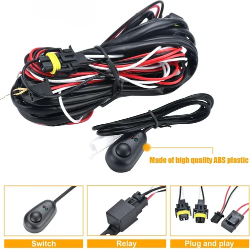 Vista 4 de Lochnchn Kit de cableado de luz antiniebla LED con soporte de lámpara, interruptor de cables compatible con Dodge Ram 2500 3500 2019-2022 lámpara