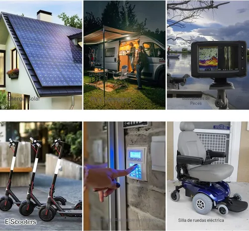 Vista 7 de WEIZE Batería de ciclo profundo de 12V 35AH para scooter Pride Mobility Jazzy Select silla de ruedas eléctrica, juego de 2