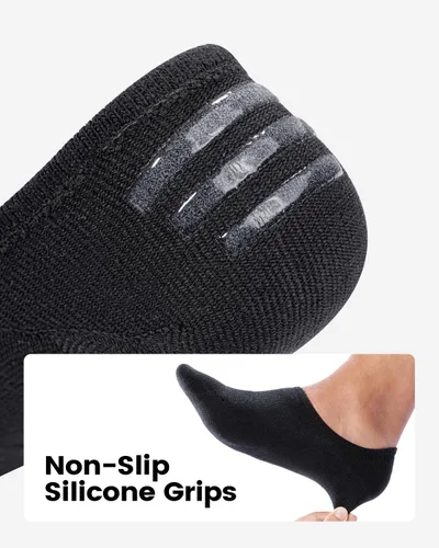 Vista 5 de IDEGG - Calcetines invisibles para hombre de corte bajo, calcetines cortos de tobillo para hombres, calcetines deportivos casuales con agarre